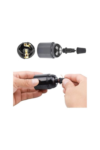 Vintage E27 Duy, 6 Parça Bakalit Duy, E27 Duy Vidalanabilir Duy, Ev Bar Ofis Dıy Sarkıt Duy, Siyah Diğer