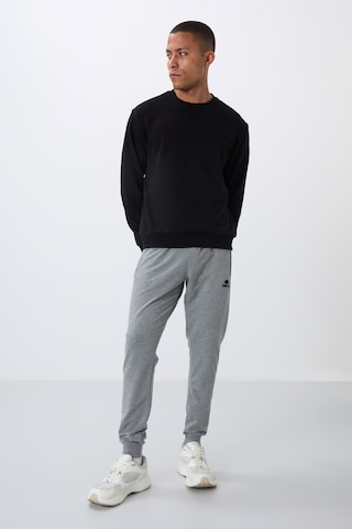 Tommy Life 84651 Erkek Fermuar Cepli Standart Kalıp Jogger Eşofman Alt Gri Melanj