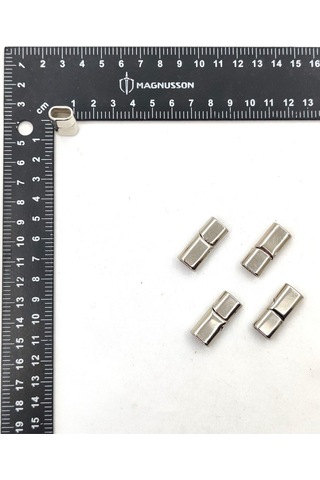 6x12 Mm Deri Bileklik Kiliti Oval Mıknatıslı Kilit 20 Adet 6 X 12 Mm / Gümüş Rengi