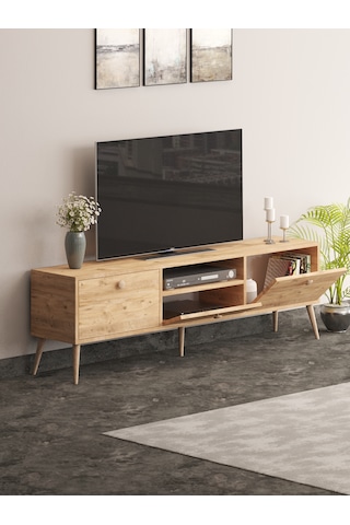 Beyza Ahşap Ayaklı 180 Cm Atlantik Çam Tv Sehbası