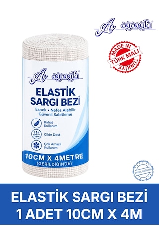 Elastik Sargı Bezi 10cm X 4m Gerildiğinde Tek Paketli, Vücuda Uyumlu Esnek Medikal Gazlı Bez