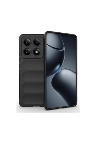 Xiaomi 14t Pro Kılıf Esnek Tpu Oyuklu Arka Yüzey Tasarımlı Zore Etnik Silikon Kapak Siyah