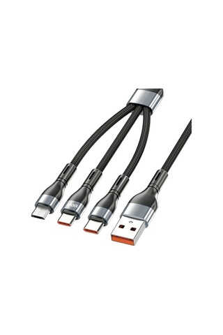 Prestigegoods İphone Uyumlu Android C Tipi 3'ü 1 Arada 100w Hızlı Şarj Usb Kablosu
