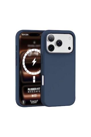 Buff Apple Uyumlu iPhone 18 Pro Max/17 Pro Max Magsafe Rubber Fit Kılıf Dark Blue Koyu Mavi