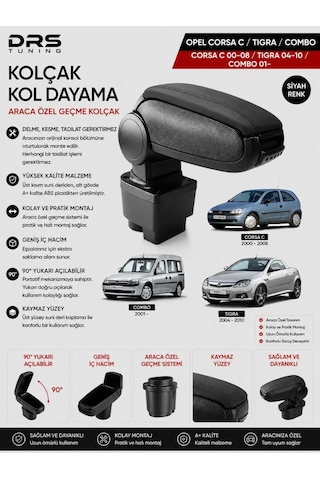 Opel Corsa C / Combo C 2000 - 2008 Kolçak Kol Dayama Siyah