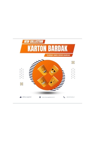 Maycup 7 Oz Karton Bardak 300 Adet Karışık Desen Diğer
