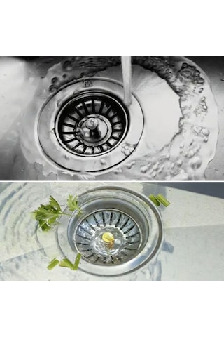 Paslanmaz Çelik Mutfak Evye Lavabo Süzgeci Lavabo Gideri Atık Gıda Tıpası Sarı