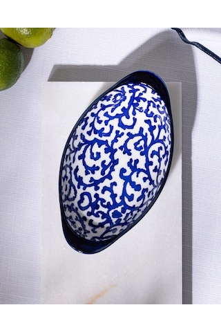 Madame Coco Reve Bleu Reneta Oval Tabak - 19 Cm - Mavi/beyaz 8684427225127 Çok Renkli