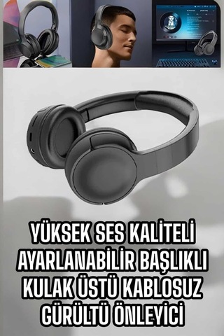 Kablosuz Bluetooth Kulaklık Anc/enc Destekli Kulak Üstü Yüksek Ses Kaliteli -