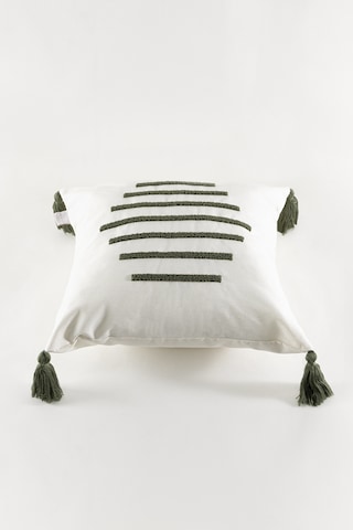 Koza Home Craft Yeşil Çizgi Desenli Püsküllü Boncuk Elyaf İç Dolgulu Kırlen Standart