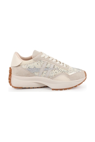 Lbr Libero L083.83161 Taş İşlemeli Kalın Tabanlı Kadın Sneaker Bej