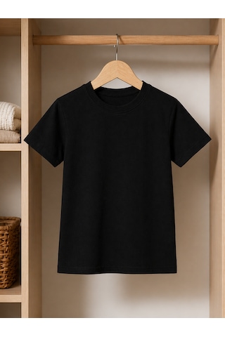 Masal Bebe Kids Unisex Çocuk Basic Siyah Takım Tişört