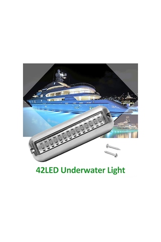 Jeehugo 316 Çelik 42 Led Su Altı Lambası, 10-30vdc, Ip68 Su Geçirmez, 90 Görüş Açısı, Kırmızı Işık, Yacht/tekne Kullanıma Uygun