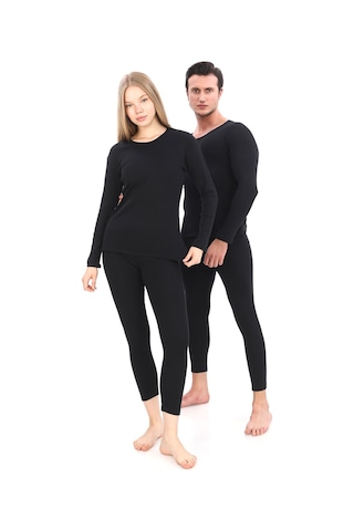 Sauna Suit Unisex Kışlık Termal Içlik, Sıcak Tutan Pamuklu Yakmayan, Termal Takım, Termal Siyah Fanila Iclik Siyah