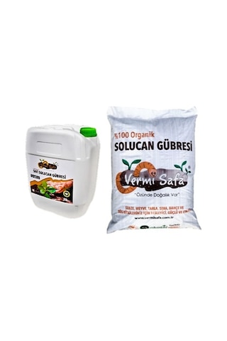 Vermisafa %100 Organik Solucan Gübresi 20 KG Katı + 20 L Sıvı