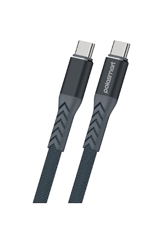 Polosmart Psm117 65w Type-c To Type-c Hızlı Şarj Ve Data Kablosu Notebook Ve Apple Uyumlu MacBook Gri