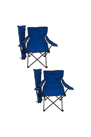 Bofigo 2'li Kamp Sandalyesi Piknik Sandalyesi Katlanır Sandalye Taşıma Çantalı Kamp Sandalyesi Mavi