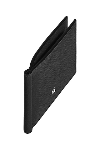 Mont Blanc Montblanc Grain Deri Para Klipsli 6 Bölmeli Cüzdan 221402 Siyah