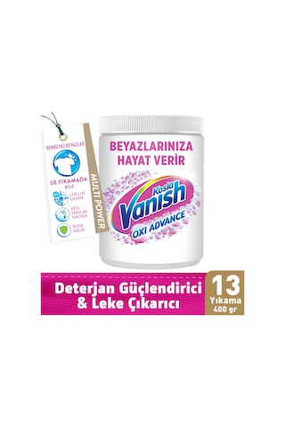 Vanish Multipower Leke Çıkartıcı & Deterjan Güçlendirici Toz Beyazlar İçin 400 G