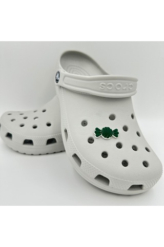 Crocs Terlik Süsü Ve Aksesuarı , Çanta Süsü Jibbitz 3d Kabartma Şeker 03 Görsel Figür Aksesuar Koyu Yeşil-beyaz