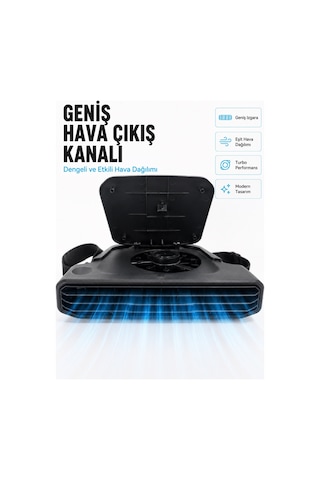 5 Kademeli Araç İçi Boyun Serinletme Fanı Güçlü Turbo Ha Akışlı Usb Şarjlı