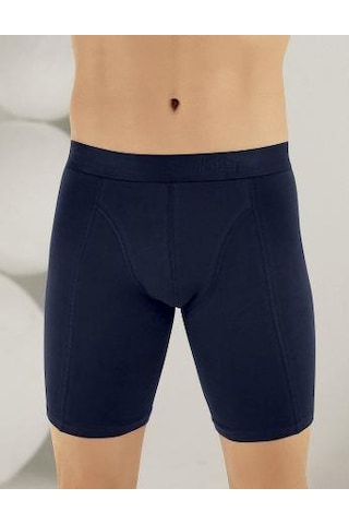 6 Adet Şahinler Erkek Likralı Uzun Short Boxer E114 Lacivert