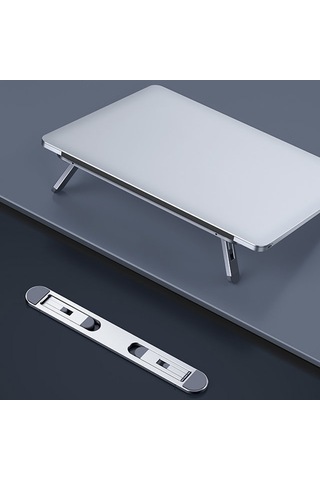 Skycity Alüminyum Notebook Standı: Soğutma Fonksiyonlu, Çevrilebilir, Yükseklik Artırıcı Masaüstü Tutucu Gri