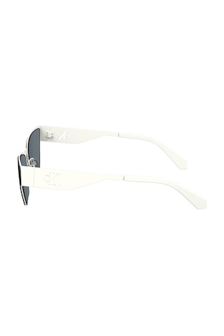 Calvin Klein Jeans Ckj 24207s 100 58 Unisex Geometrik Beyaz Metal Güneş Gözlüğü Beyaz