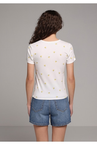 Colin's Colins Slim Fit Yuvarlak Yaka Metraj Baskılı Kadın Beyaz Kısa Kol Tişört Cl1079666 Q1.v2 Wht