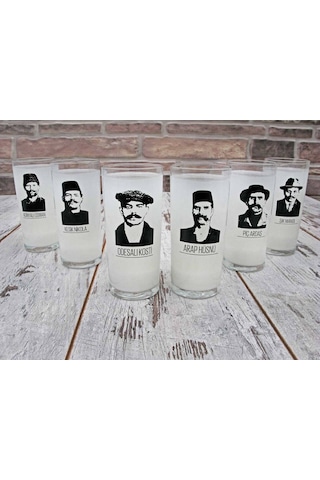Eski İstanbul Kabadayıları Rakı Kadeh Seti-6 Bardak