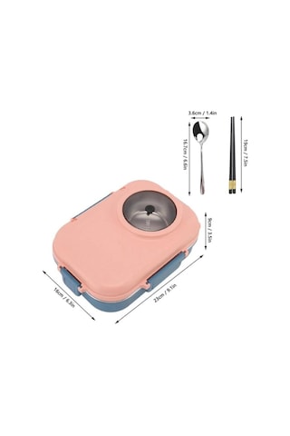 Vagonlife Bl70100 Çelik Hazneli Lunch Box Beslenme Kabı Pembe Pudra