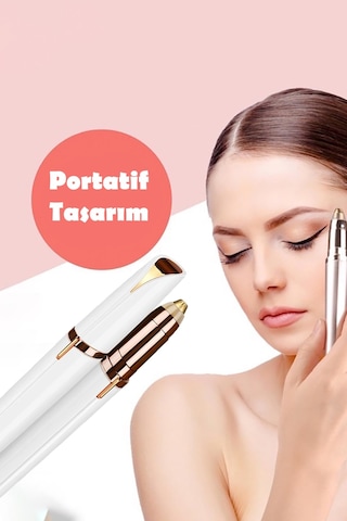 Elektrikli Pilli Kaş Bıyık Yüz Alma Epilatörü Kalemi Cihazı Brows Pratik Tüy Alma Cihazı