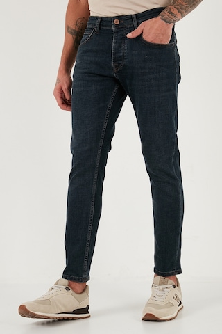Buratti Streç Pamuklu Slim Fit Normal Bel Dar Paça Jeans Erkek Kot Pantolon 1124C45Napoli Mavi