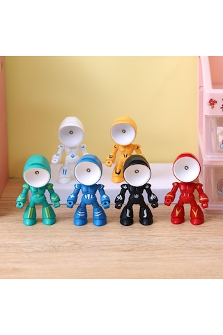 Yifomall Küçük Boy Kahraman Robot Masaüstü Dekoratif Led Gece Lambası - Beyaz, Portatif Pil Beslemeli Dıy Dekoratif Aydınlatma Diğer