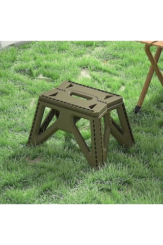 Bloomnest Yeni Taşınabilir Açık Katlanır Kamp Sandalyesi, Yüksek Yük Taşıyıcı, Güçlendirilmiş Pp Plastik, Üçgen Tabure, Ordu Yeşili, Katlanır, Yem Tepsisi, Lamba Tutucu, Sırt Destekli Haki