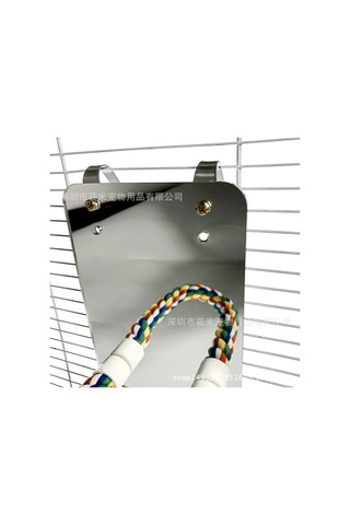 Shineyee Halatlı Tünek Kuş Aynası Kafes Kuş Kafesi Standları İçin Kuş Aynası-6