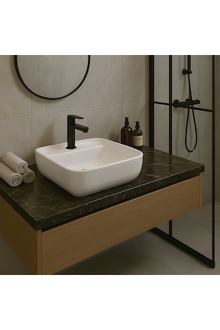Turavit PRT0711 Porto Batarya Delikli Çanak Lavabo 40 x 40 CM