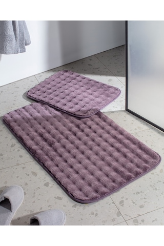Madame Coco Reflet Bubble 2'li Banyo Paspası - Koyu Mürdüm 8684427127865 Çok Renkli