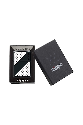 Zippo Black And White Dizayn - Siyah Beyaz