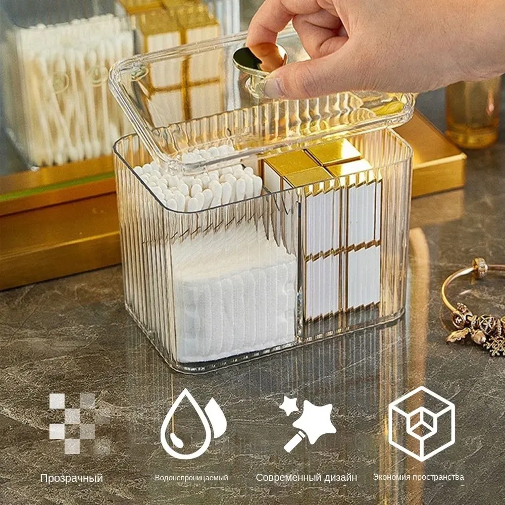 Kosona Üç Bölmeli Pet Organizer - Kosmetik, Vücut Bakımı Malzemeleri İçin Suya Dayanıklı, Şeffaf Beyaz Depolama Kutusu Şeffaf