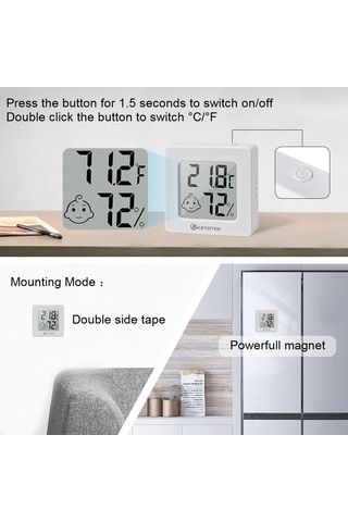 Ketotek Mini Dijital Higrometre Termometre Kapalı Higrometre Ölçer Sensörü Nem Ölçer Odası Lcd Termometre Sıcaklık