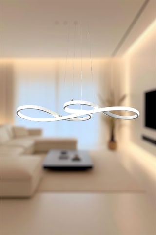 Ey Shop Beyaz Yılan Model 3 Renk Led Beyaz Avize Beyaz