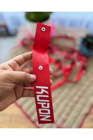 Kupon Tasarımlı, Kırmızı Renk Yüksek Kalite Tampon & Çeki İpi