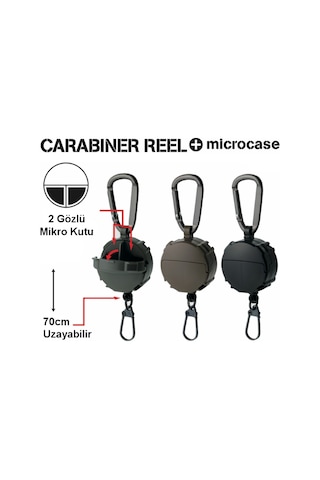 Daiichiseiko Carabiner Reel + Micro Case Black