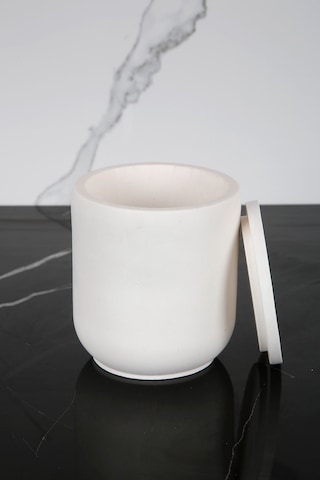 Mermer Desenli Beton Pamukluk Kapaklı Kutu Dekoratif Kutu Sade Beyaz