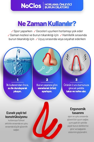 Noclos Nefes Açmayı Destekleyen Burun Dilatörü- Kırmızı 2'li