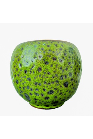 Yeşil Şekilli Artistik Çift Sırlı İç ve Dış Mekan Kullanımlı Topr