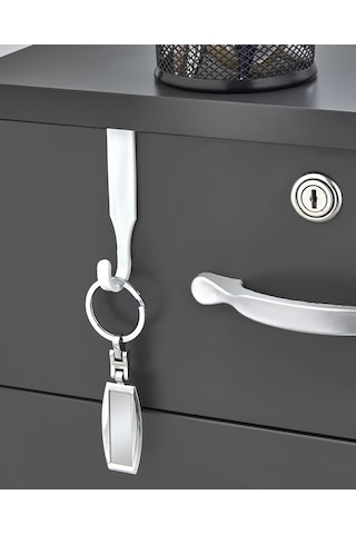 12 Adet Pratik Plastik Çekmece Ve Dolap Kapağına Takılabilen Çok Amaçlı Askılık Beyaz - Gri