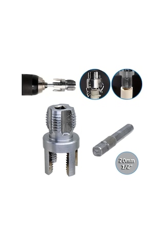 6423 Pvc Pprc Boru İç Ve Dış Diş Açma Aparatı 1/2" 20 Mm