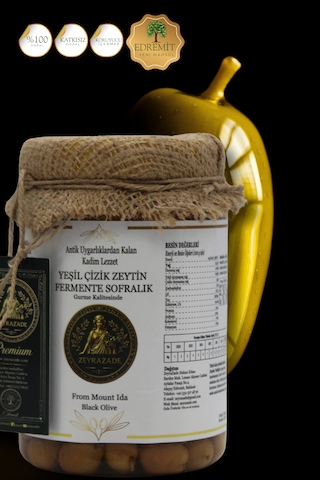 Zeyrazade Yeşil Çizik Sofralık Zeytin Fermente -1 Kg